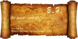 Brauer Horác névjegykártya
